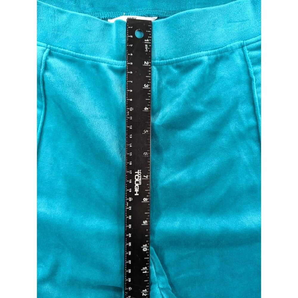 Juicy Couture Tracksuit Pants Womens SZ XL Turquoise Velour Straight Leg Y2K - Picture 7 of 11